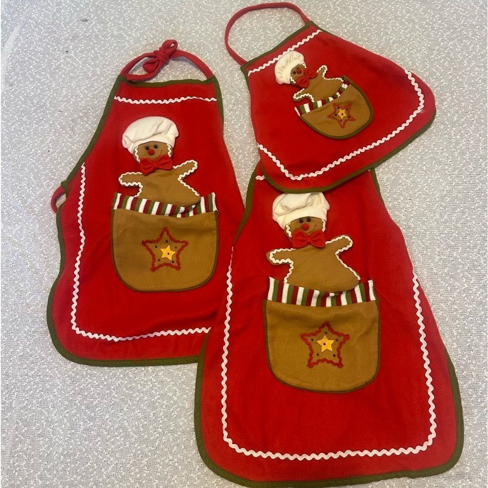 BURTON & BURTON Christmas Gingerbread Man Apron TODDLER CHILD SIZE